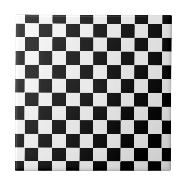 Azulejo De Cerâmica Checkered Flag Racing Chess Checkers Chessboard (Frente)