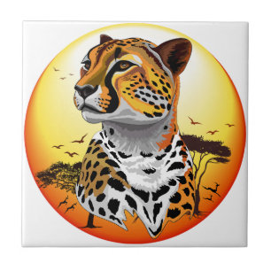 Azulejo De Cerâmica Cheetah African Feline Wild Animal