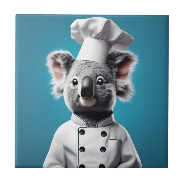 Azulejo De Cerâmica Chef Koala (Frente)
