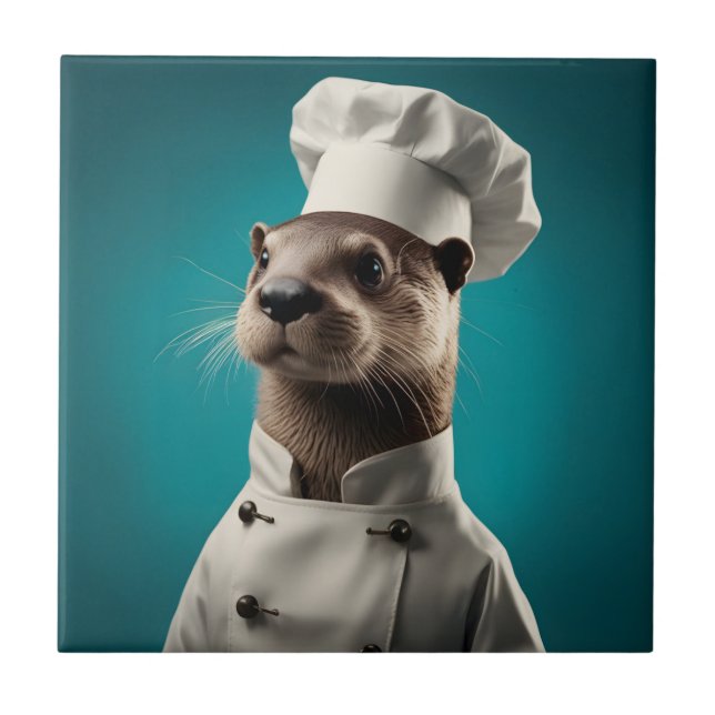 Azulejo De Cerâmica Chef Otter (Frente)