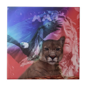 Azulejo De Cerâmica Chefe Indígena Americano