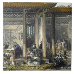 Azulejo De Cerâmica Chegada de presentes do casamento no Residen