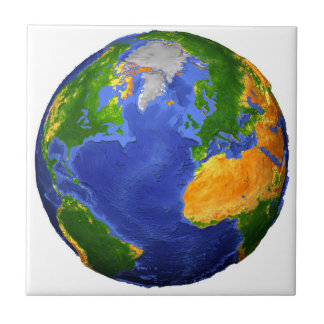 Azulejo De Cerâmica Cheio Da Terra Mostrando Dados Topográficos.