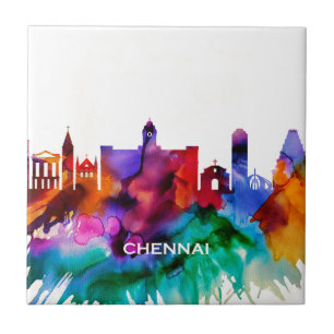 Azulejo De Cerâmica Chennai Skyline