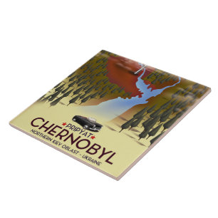 Azulejo De Cerâmica Chernobyl, Pripyat, cartaz de viagem da Ucrânia