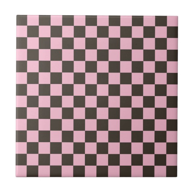 Azulejo De Cerâmica Cherry blossom checkered board pattern (Frente)
