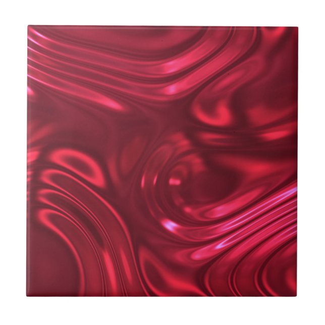 Azulejo De Cerâmica Cherry Crimson Red Swirl (Frente)
