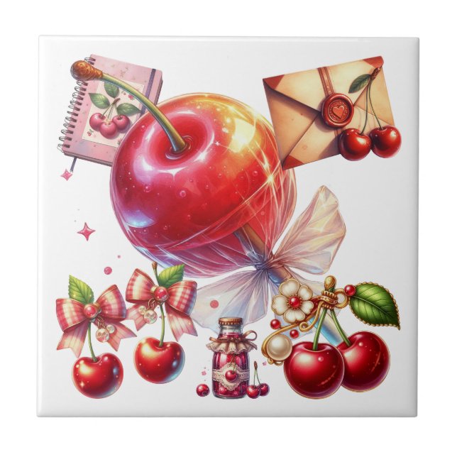 Azulejo De Cerâmica Cherry Pop (Frente)