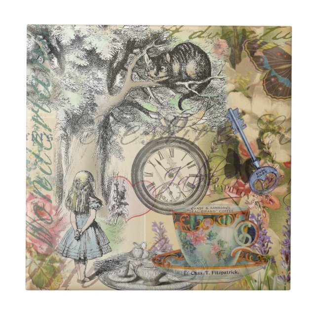 Azulejo De Cerâmica Cheshire Cat Alice Wonderland Classic (Frente)