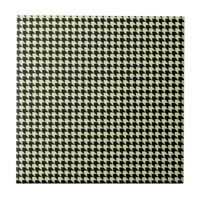 Azulejo De Cerâmica Chevron Checks Mint e Black (Frente)