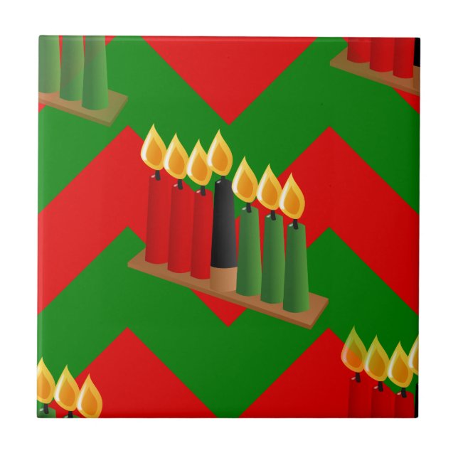Azulejo De Cerâmica chevron kwanzaa (Frente)