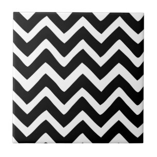 Azulejo De Cerâmica Chevron preto e branco