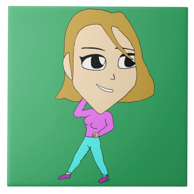 Azulejo De Cerâmica chibi (Frente)