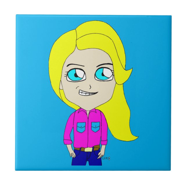 azulejo de cerâmica chibi (Frente)