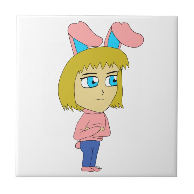 Azulejo De Cerâmica chibi bunnygirl (Frente)