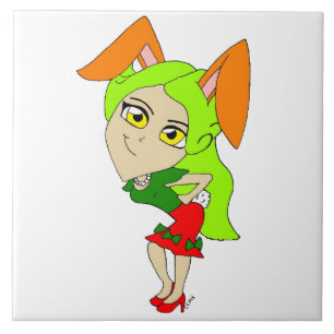 Azulejo De Cerâmica chibi bunnygirl  
