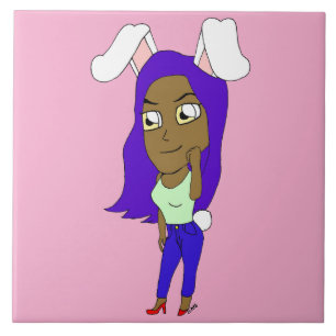 Azulejo De Cerâmica Chibi Bunnygirl