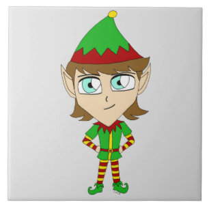 Azulejo De Cerâmica chibi elf