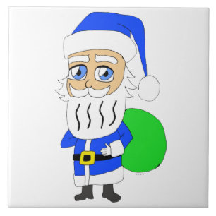 Azulejo De Cerâmica chibi Santa Claus
