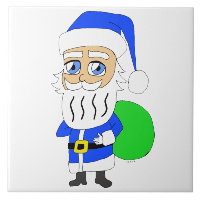 Azulejo De Cerâmica chibi Santa Claus (Frente)
