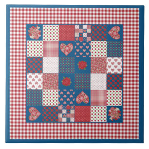 Azulejo de Cerâmica Chic: Faux-patchwork e Xadrez