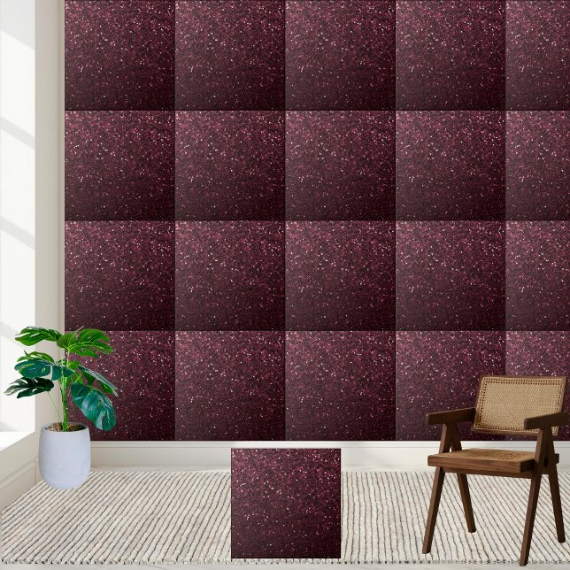 Azulejo De Cerâmica Chic Maroon Glitter Shimmering Floor Backsplash (Chic Maroon Glitter Shimmering Floor Backsplash Ceramic Tile)