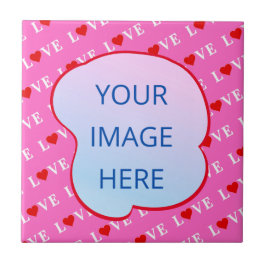 Azulejo De Cerâmica Chic Moderno do AMOR Rosa