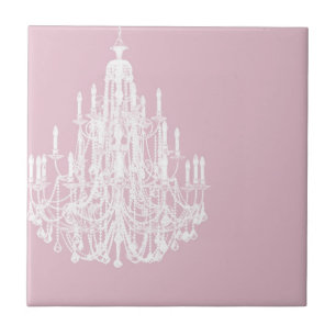 Azulejo De Cerâmica Chic Pink Chandelier