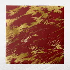 Azulejo De Cerâmica Chic Red Dourado Faux Marble