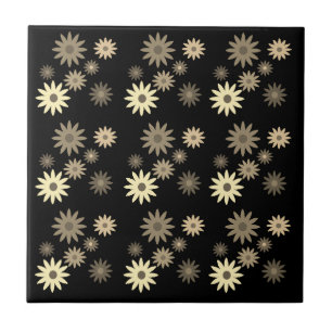 Azulejo De Cerâmica Chic Retro 70s Abstrato Daisy Flowers Impressão B