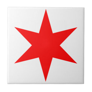 Azulejo De Cerâmica Chicago Flag 6 Poninted Star