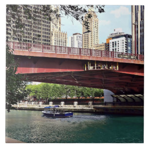 Azulejo De Cerâmica Chicago IL - Táxi da Água em Columbus Dr Bridge