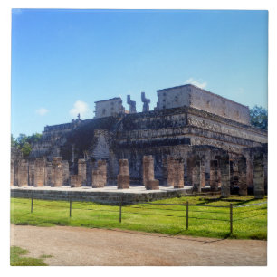 Azulejo De Cerâmica Chichen Itza. Guerreiros do Templo