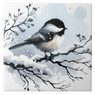 Azulejo de cerâmica Chickadee