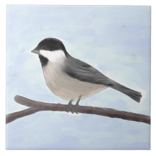 Azulejo de cerâmica Chickadee com revestimento pr
