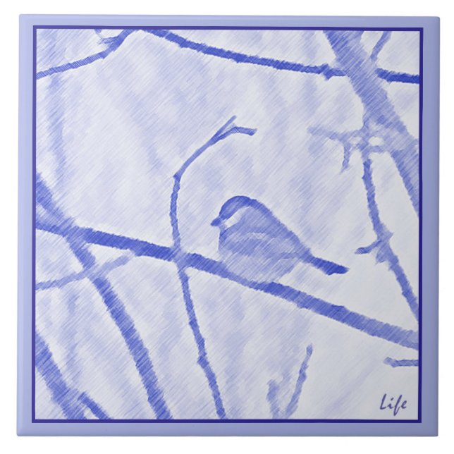 Azulejo De Cerâmica Chickadee Life Ceramic Tile (Frente)
