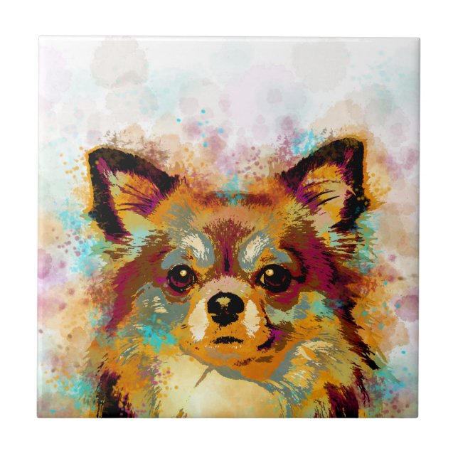 Azulejo De Cerâmica Chihuahua Dog 141 multicolor (Frente)