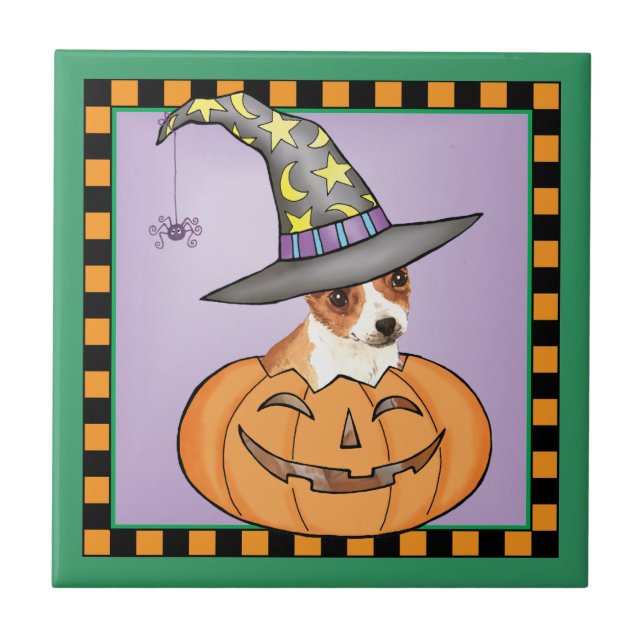 Azulejo De Cerâmica Chihuahua Halloween (Frente)