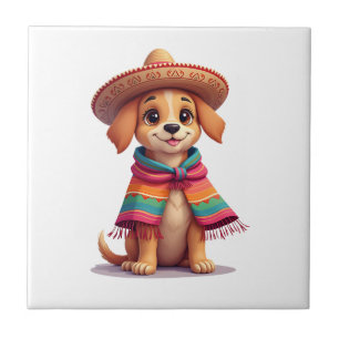 Azulejo De Cerâmica Chihuahua México Cinco de Maio Cachorro Engraça