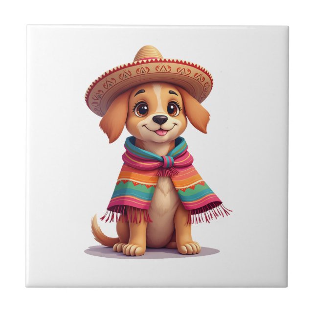 Azulejo De Cerâmica Chihuahua  Mexico  Cinco de Mayo  Funny Dog  (1) (Frente)