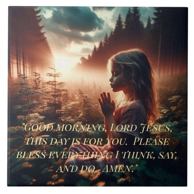 AZULEJO DE CERÂMICA  CHILD'S MORNING PRAYER TILE (Frente)