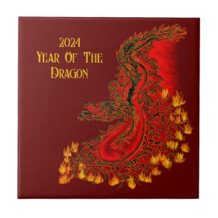 Azulejo De Cerâmica China Dragon, 2024 Ano Do Dragão