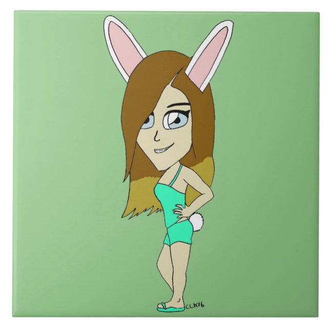 Azulejo De Cerâmica Chini Bunny (Frente)