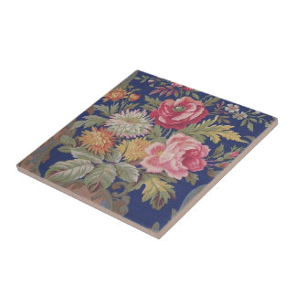 Azulejo De Cerâmica Chintz floral vintage desbotado estilo vitoriano