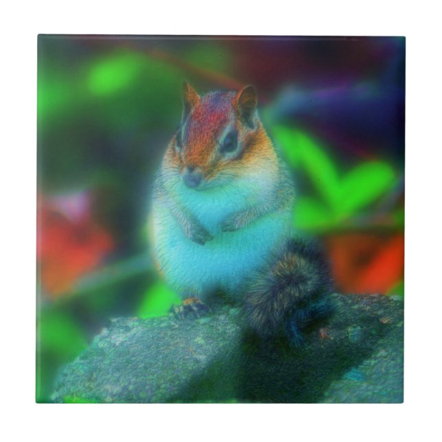 Azulejo De Cerâmica Chipmunk Fantasy Animal (Frente)