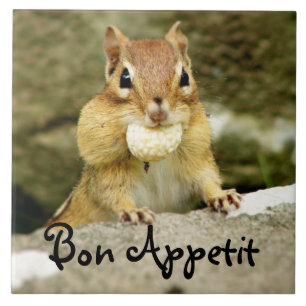 Azulejo De Cerâmica Chipmunk Trivet de Appetit do Bon