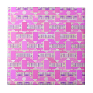 Azulejo De Cerâmica Chique industrial do art deco - rosa, malva