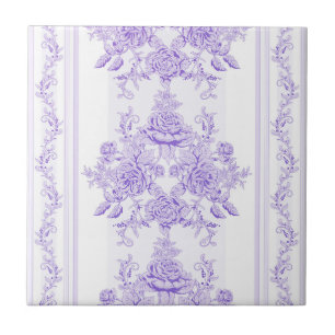 Azulejo De Cerâmica Chique,lavanda,toile,padrão,floral,Vitória