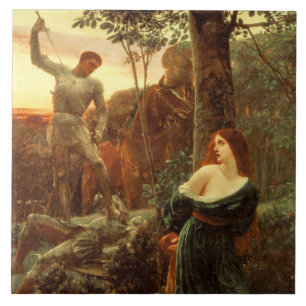 Azulejo De Cerâmica Chivalry (por Frank Dicksee)