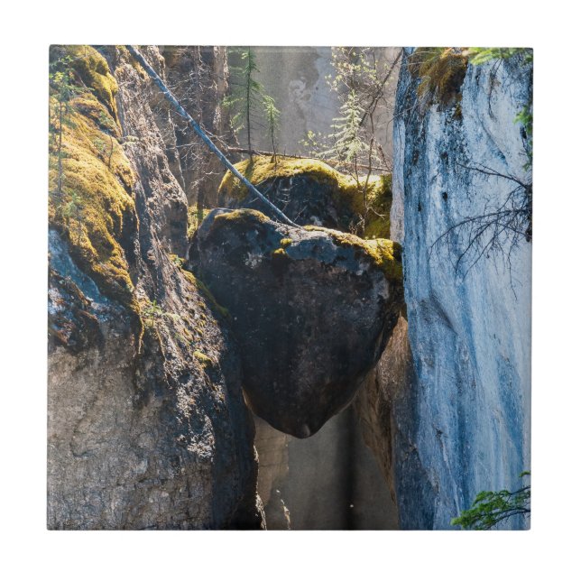 Azulejo De Cerâmica Chockstones em Maligne Canyon - Alberta, Canadá (Frente)